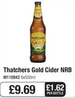 Booker Wholesale Thatchers Gold Cider NRB offer