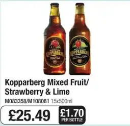 Booker Wholesale Kopparberg mixed fruit strawberry & lime offer
