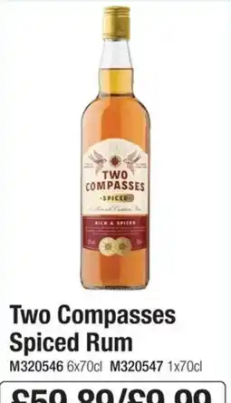 Booker Wholesale Two Compasses Spiced Rum offer