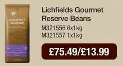 Booker Wholesale Lichfields gourmet reserve beans offer