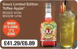 Booker Wholesale Sourz toffee apple offer