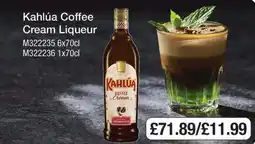 Booker Wholesale Kahlúa coffee cream liqueur offer