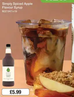 Booker Wholesale Simply spiced apple flavour syrup offer
