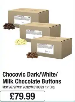 Booker Wholesale Chocovic Dark/White/Milk Chocolate Buttons offer