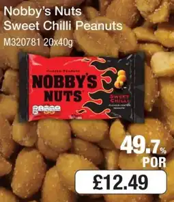 Booker Wholesale Nobby's nuts sweet chilli peanuts offer