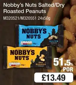 Booker Wholesale Nobby's nuts salted/dry roasted peanuts offer