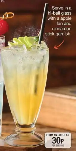 Booker Wholesale Apple and cinnamon stick garnish cocktail offer