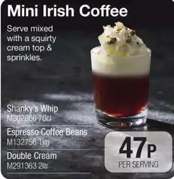 Booker Wholesale Mini Irish Coffee offer