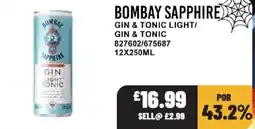 Bestway Bombay Sapphire gin & tonic light offer