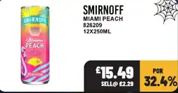 Bestway Smirnoff miami peach offer