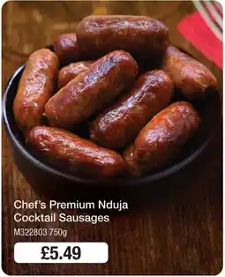Booker Wholesale Chef's Premium Nduja Cocktail Sausages offer