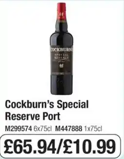 Booker Wholesale Cockburn's Special Reserve Port offer