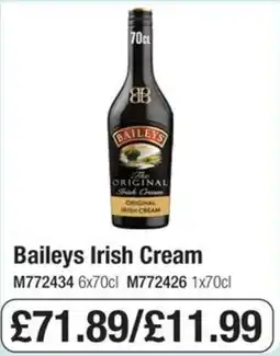 Booker Wholesale Baileys irish cream offer