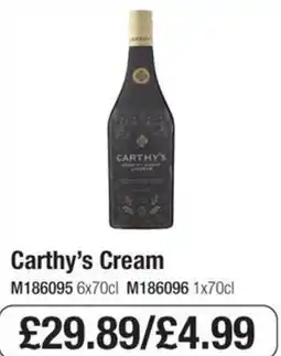 Booker Wholesale Carthy's Cream offer