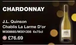 Booker Wholesale J.L. Quinson Chablis La Larme D'or offer