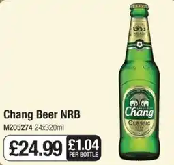 Booker Wholesale Chang Beer NRB offer
