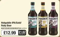 Booker Wholesale Hobgoblin IPA/Gold/ Ruby Beer offer