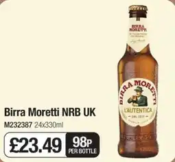 Booker Wholesale Birra Moretti Nrb Uk offer