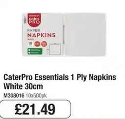Booker Wholesale Caterpro essentials 1 ply napkins offer