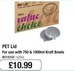 Booker Wholesale Value Choice pet lid offer