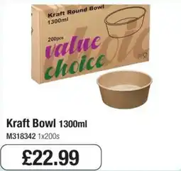 Booker Wholesale Value Choice kraft bowl offer