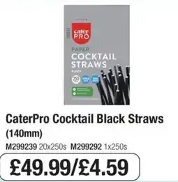 Booker Wholesale Caterpro cocktail black straws offer