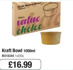 Booker Wholesale Value Choice kraft bowl offer