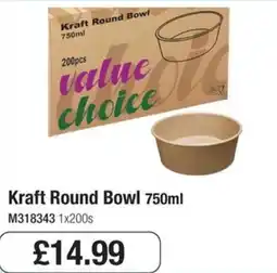 Booker Wholesale Value Choice kraft round bowl offer