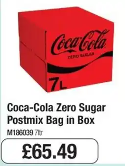 Booker Wholesale Coca-Cola zero sugar postmix bag in box offer