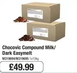 Booker Wholesale Chocovic compound milk/dark easymelt offer
