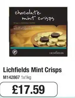 Booker Wholesale Lichfields Mint Crisps offer