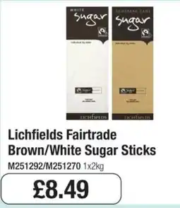Booker Wholesale Lichfields Fairtrade Brown/White Sugar Sticks offer