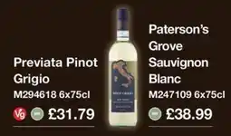 Booker Wholesale Paterson's Grove Sauvignon Blanc offer