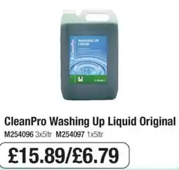 Booker Wholesale CleanPro Washing Up Liquid Original offer