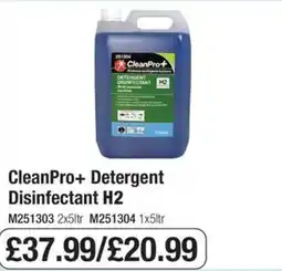 Booker Wholesale CleanPro+ Detergent Disinfectant H2 offer
