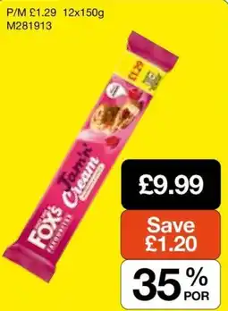 Booker Wholesale Fox's Tamik Cream offer