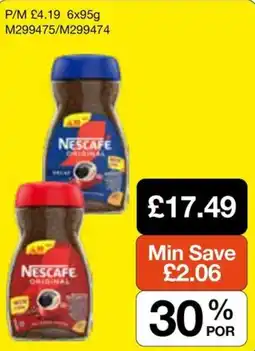 Booker Wholesale Nescafe original offer
