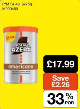 Booker Wholesale Nescafe azera americano offer