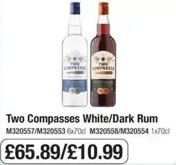 Booker Wholesale Two Compasses White/Dark Rum offer