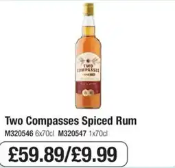 Booker Wholesale Two Compasses Spiced Rum offer