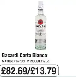 Booker Wholesale Bacardi carta blanca offer