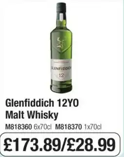 Booker Wholesale Glenfiddich Malt Whisky offer