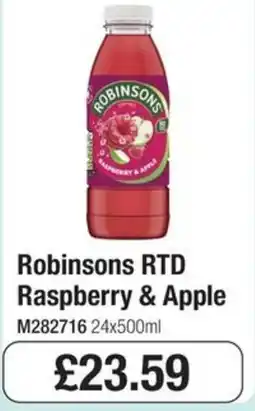 Booker Wholesale Robinsons rtd raspberry & apple offer