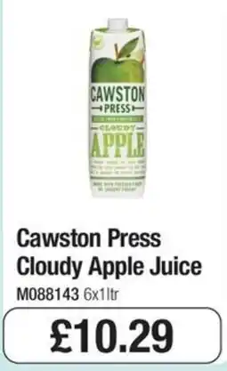 Booker Wholesale Cawston Press Cloudy Apple Juice offer