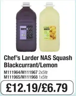 Booker Wholesale Chef's Larder NAS Squash Blackcurrant/Lemon offer
