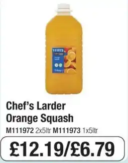 Booker Wholesale Chef's Larder Orange Squash offer