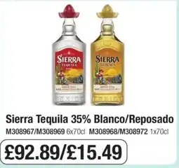 Booker Wholesale Sierra Tequila offer