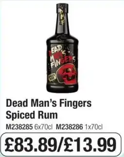 Booker Wholesale Dead Man's Fingers Spiced Rum offer