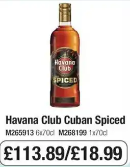 Booker Wholesale Havana Club Cuban Spiced offer