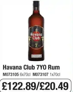 Booker Wholesale Havana Club 7yo rum offer